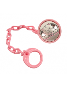 Pinza Infantil Chupete Gato con Lazo Rosa - Global Argenti 48625/06R