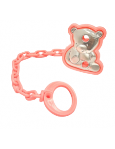 Pinza Infantil Chupete Oso rosa - Global Argenti 9000R