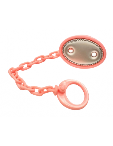 Pinza Infantil Chupete Oval Rosa  (PERSONALIZABLE) 9005R