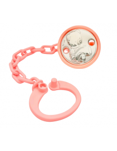 Pinza Infantil Chupete Oso Rosa - Global Argenti 08471