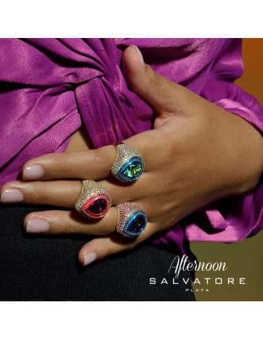 Anillo para Mujer de plata con Cristal Precioso y Circonitas - Salvatore 211S0184/14