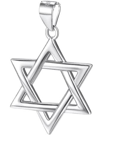 Colgante Estrella de David en Alto Relieve en Plata de Ley - Plata 925