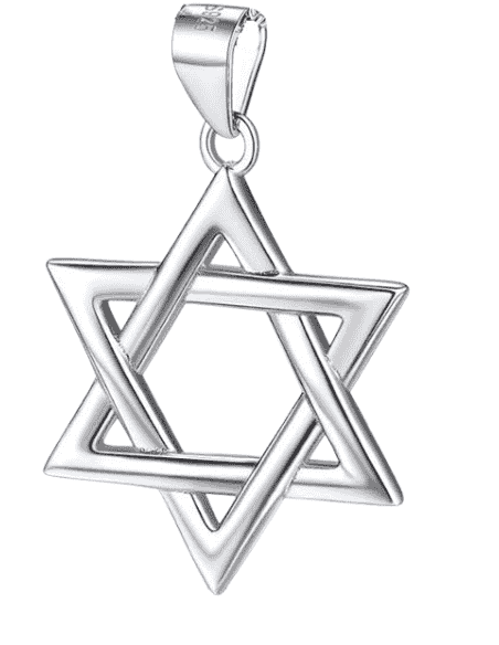 Colgante Estrella de David en Alto Relieve en Plata de Ley - Plata 925