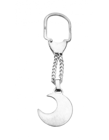 Llavero en plata con forma de Luna (Personalizable)