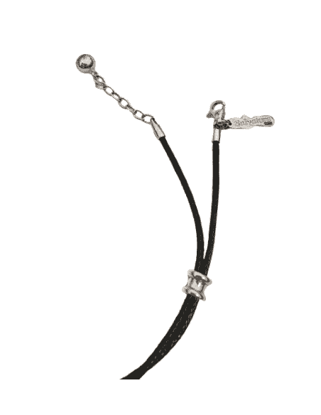 Collar para Mujer Colgante Rectangular de Plata de Ley con Esmalte Negro – Salvatore 06965