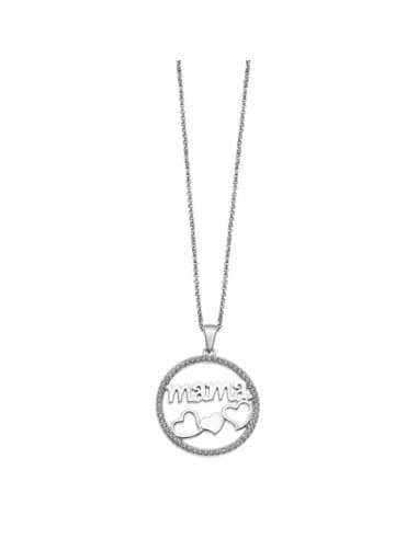 Collar para Mujer de Plata Colgante Mamá con Corazones - Lotus LP1809-1/1