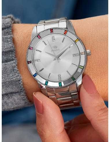 Reloj para Mujer de Acero con Detalles de Cristales Multicolor - Marea B41371/1