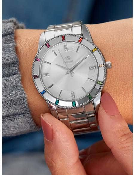 Reloj para Mujer de Acero con Detalles de Cristales Multicolor - Marea B41371/1