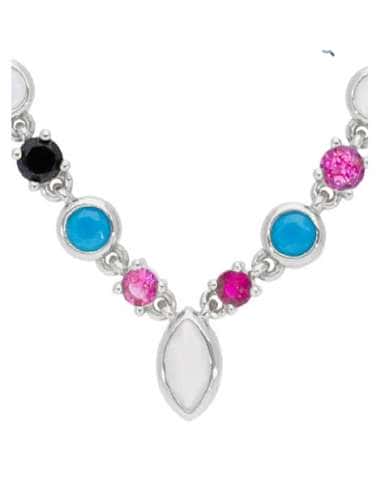 Collar Mujer Plata de Ley con Circonitas Multicolor - Marea D02507/AI