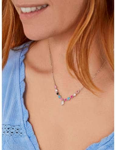 Collar Mujer Plata de Ley con Circonitas Multicolor - Marea D02507/AI
