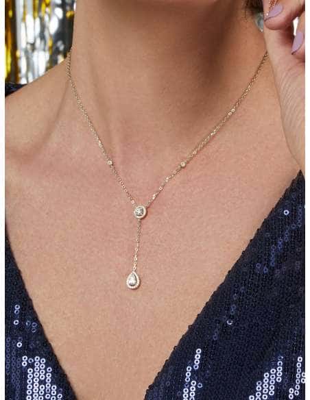 Collar para Mujer circonitas con central en forma de lágrima - Marea D02207/AD