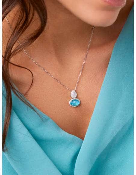Collar para Mujer Lágrima color blanco y azul - Marea D03507/AM