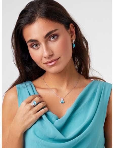 Collar para Mujer Lágrima color blanco y azul - Marea D03507/AM