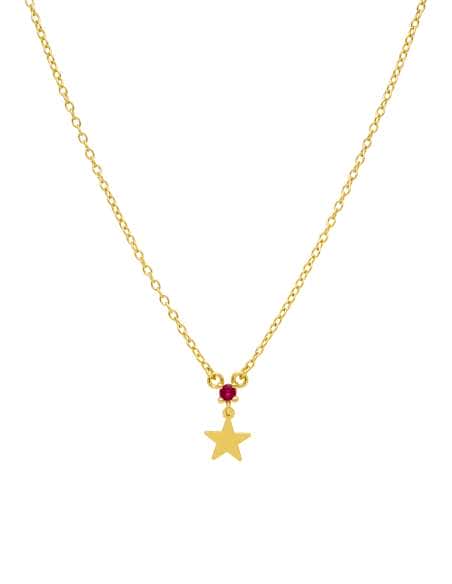 Collar para Mujer Plata de lay chapada en oro mini estrella con circonita fucsia - Marea D02007/BH