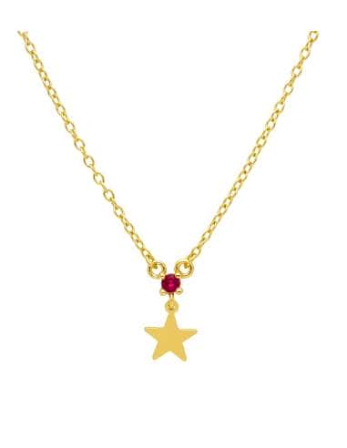 Collar para Mujer Plata de ley chapada en oro mini estrella con circonita fucsia - Marea D02007/BH