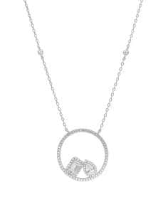 Collar para Mujer con colgante redondo con circonitas en forma lagrima y baguette - Marea D02207/AC