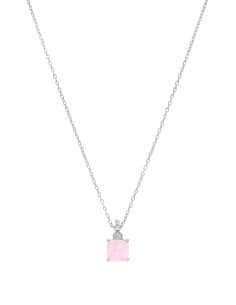 Collar para Mujer de Plata de ley con colgante quarzo rosa circonitas - Marea D03507/AS