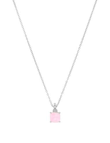 Collar para Mujer de Plata de ley con colgante quarzo rosa circonitas - Marea D03507/AS