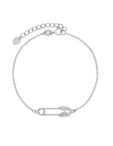 Pulsera para Mujer Pulsera de Plata Rodiada con Motivo Imperdible y Circonitas - Marea D02003/AA