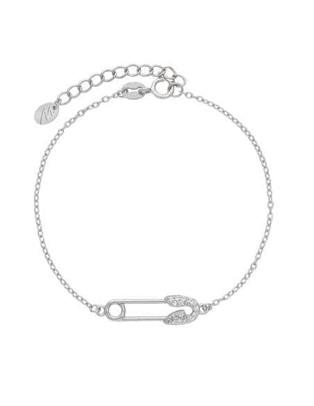 Pulsera para Mujer Pulsera de Plata Rodiada con Motivo Imperdible y Circonitas - Marea D02003/AA