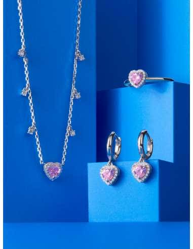 Collar para Mujer de Plata Corazón piedra rosa - Marea D03207/AM