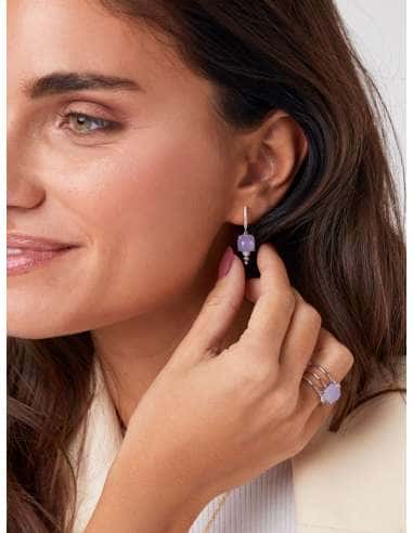 Anillo para Mujer Cristal Lavanda y Circonitas en Plata de Ley Rodio - Marea D03506/AT18