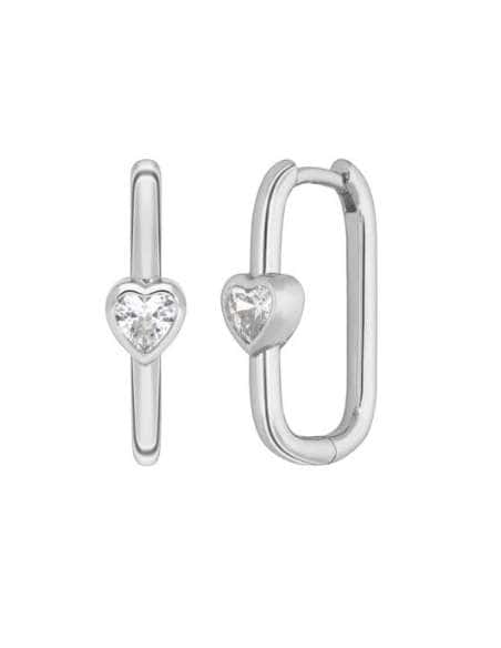 Pendientes para Mujer rectangulares con circonita en forma de corazón - Marea D02101/CK