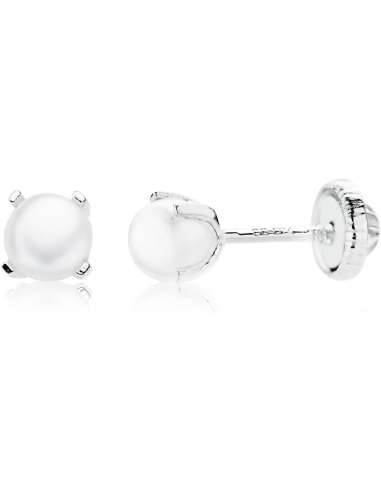 Pendientes para Mujer o Bebé de Plata con perlas