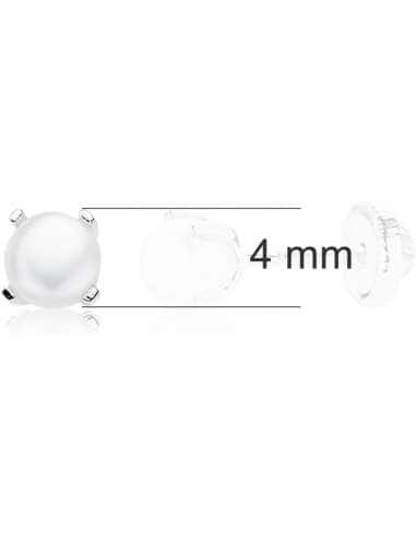 Pendientes para Niña de Plata y perlas (4mm de perla) - Plata 925