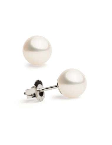 Pendientes para Mujer de plata con Perla (6mm) - Plata 925
