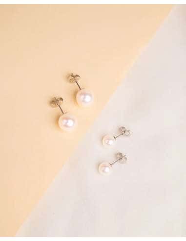 Pendientes para Mujer de plata con Perla (6mm) - Plata 925