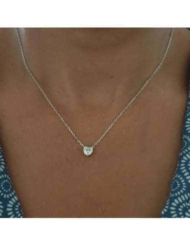 Collar para Mujer de plata en forma de corazón con circonita - Plata 925