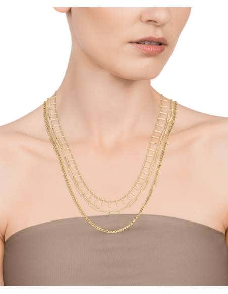 Collar para Mujer de Acero Dorado Tres Cadenas - Viceroy 1336C01012
