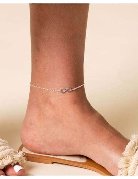 Tobillera para Mujer de plata de primera ley con infinito - Plata 925