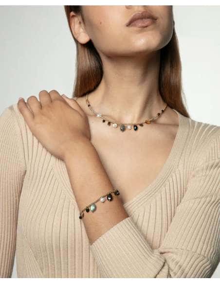 Pulsera para Mujer de Acero Dorado y Piedras Naturales - Viceroy 14200P01012
