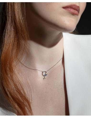 Collar para Mujer de Plata con Colgante de Luna, Estrellas y Circonitas - Viceroy 13225C000-30
