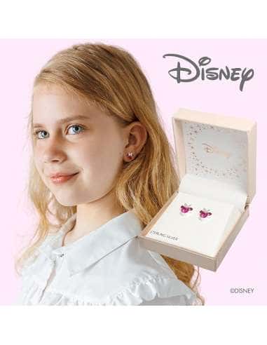 Pendientes para Niña Minnie Mouse Rosa con Cristales de plata de ley - Disney AG0027P