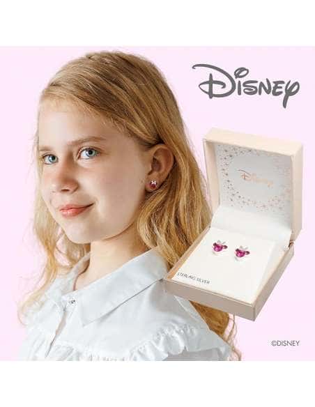 Pendientes para Niña Minnie Mouse Rosa con Cristales de plata de ley - Disney AG0027P