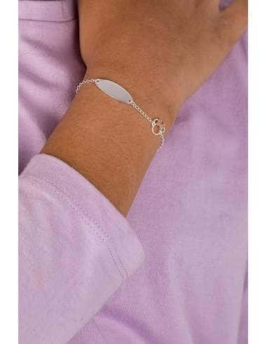 Pulsera esclava para Niña de Plata con Lazo Minnie en Oro Rosa - Disney AG0006B1
