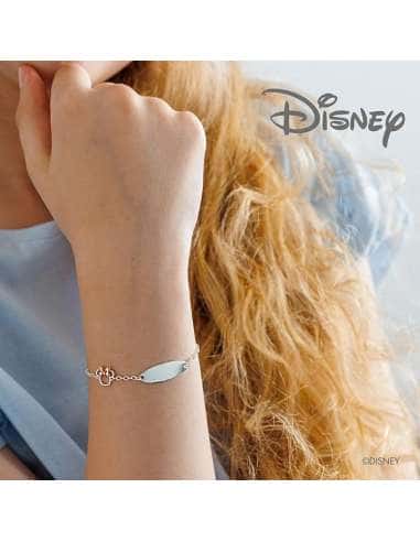 Pulsera esclava para Niña de Plata con Lazo Minnie en Oro Rosa - Disney AG0006B1