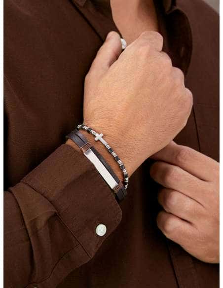 Pulsera para Hombre de Acero y Piel - Marea C00103/407