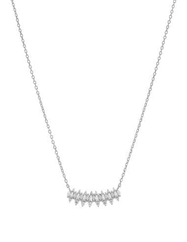 Collar para Mujer de Plata Wish circonitas Blancas con talla trapecio, redonda y navet - Marea D03207/AS
