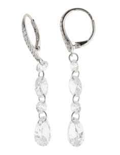 PendientesLargos para Mujer de plata con circonitas  - Salvatore 136A0762
