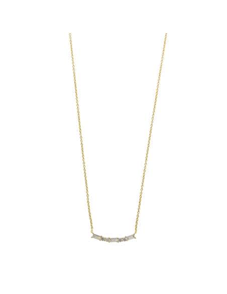 Collar para Mujer Plata de ley chapada en oro Barra con Circonitas - Salvatore 272C0001