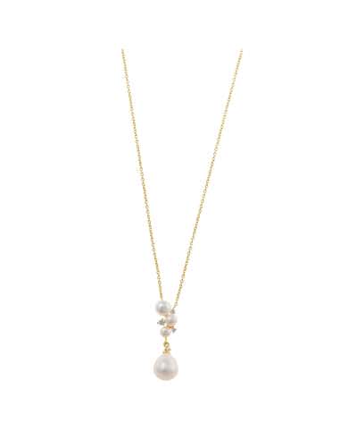 Collar para Mujer Plata de ley motivo de perlas y circonitas blancas - Salvatore 272C0011