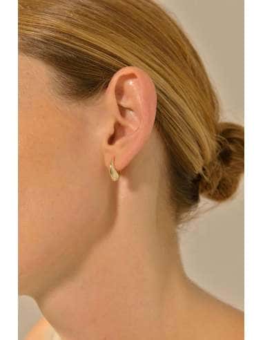 Pendientes para Mujer Aro Pera en Plata con Baño de Oro - Salvatore 213A0557