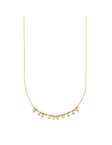 Collar para Mujer Plata de ley con  bolitas y circonitas colgantes - Salvatore 213C0175