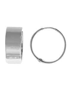 Pendientes para Mujer Anchos Lisos en Plata Rodiada -Salvatore 268A0080