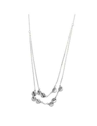 Collar para Mujer Plata de ley con chapitas alabeadas y redondas - Salvatore 268C0002