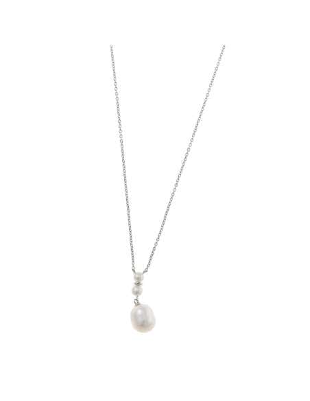 Collar para Mujer plata de primera ley con perlas y circonitas - Salvatore 272C0014